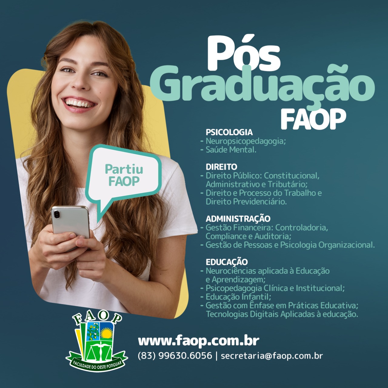 FAOP abre vagas para mais de 12 cursos de pós-graduação certificadas pelo MEC